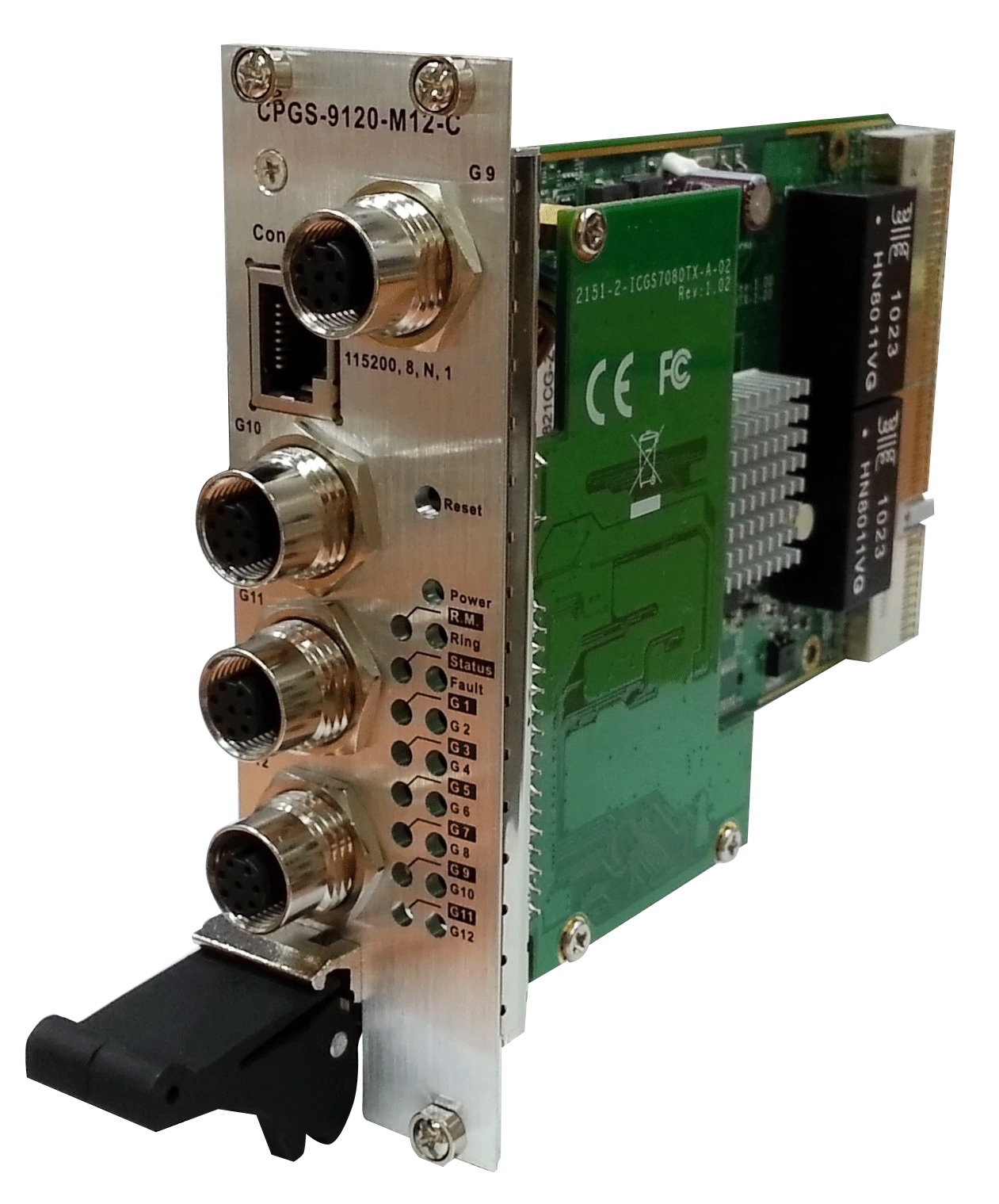 cPCI 3U Industrial Managed 12*1000TX Switch Card EN50155 M12