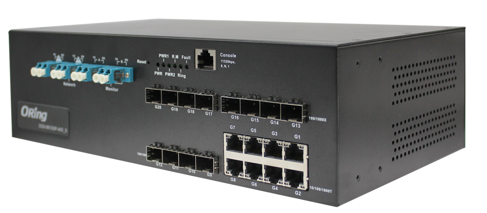Managed Desktop Switch 12*SFP1000 8*1000TX 2* LC MM Bypass