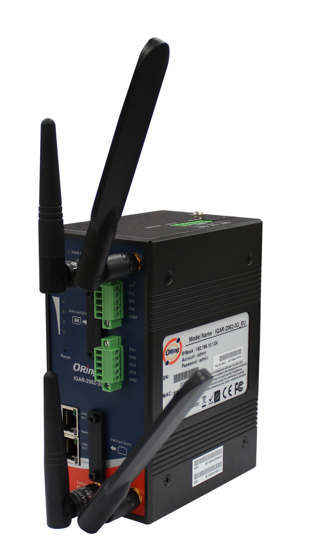 Industrial IEEE 802.11 a/b/g/n 2*3G Cellular Router 2*1000TX