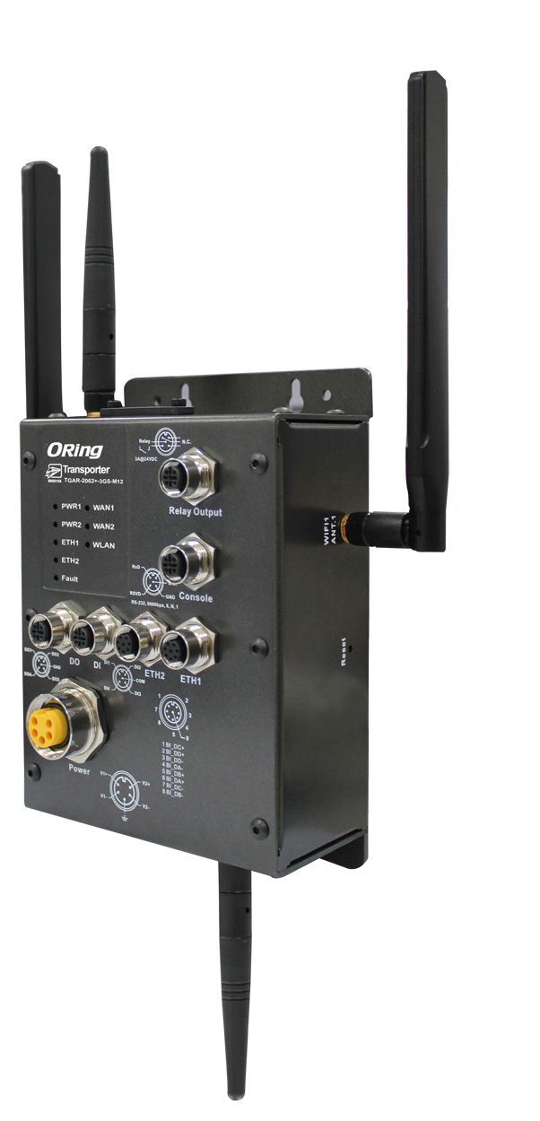 Cellular 2*3G Router 802.11abgn 2*1000TX M12 PoE GPS EN50155