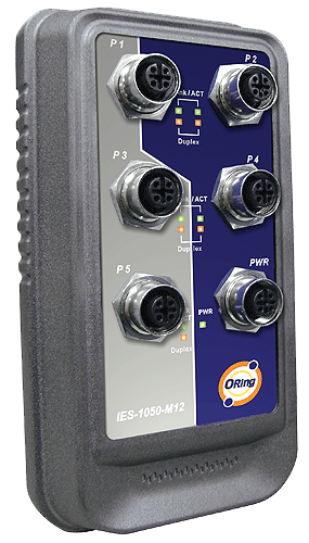 Industrial Unmanaged 5*100TX Switch M12 Conn. IP67
