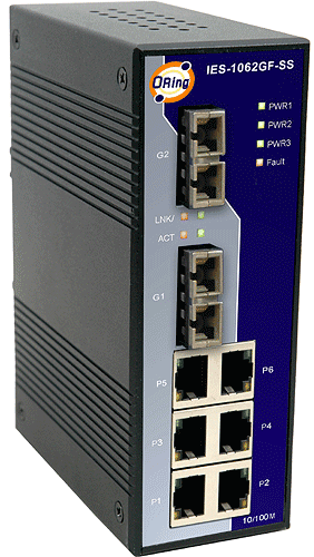 Industrial Unmanaged 2*1000FX SS SC 6*100TX Switch