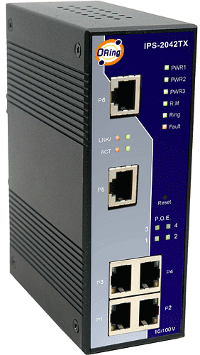 Industrial Lite-Managed Switch 2*SFP100 4*100TX PoE PSE