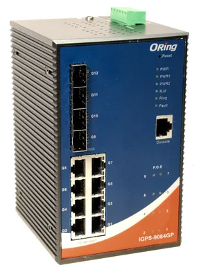 Managed 8x1000TX 4xSFP1000 Switch PoE PSE EN50155 IEEE1588
