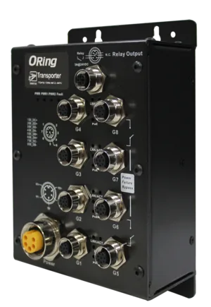 Unmanaged Switch 8*1000TX 8*PoE PSE 50V M12 2*Bypass EN50155