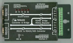 RS-232 to isolated RS232 bridge and RS-422/485 converter