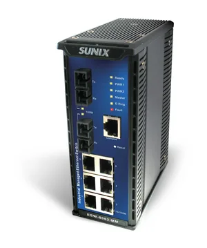 Managed 6 TX / 2 FX (MM) switch <10ms recover time