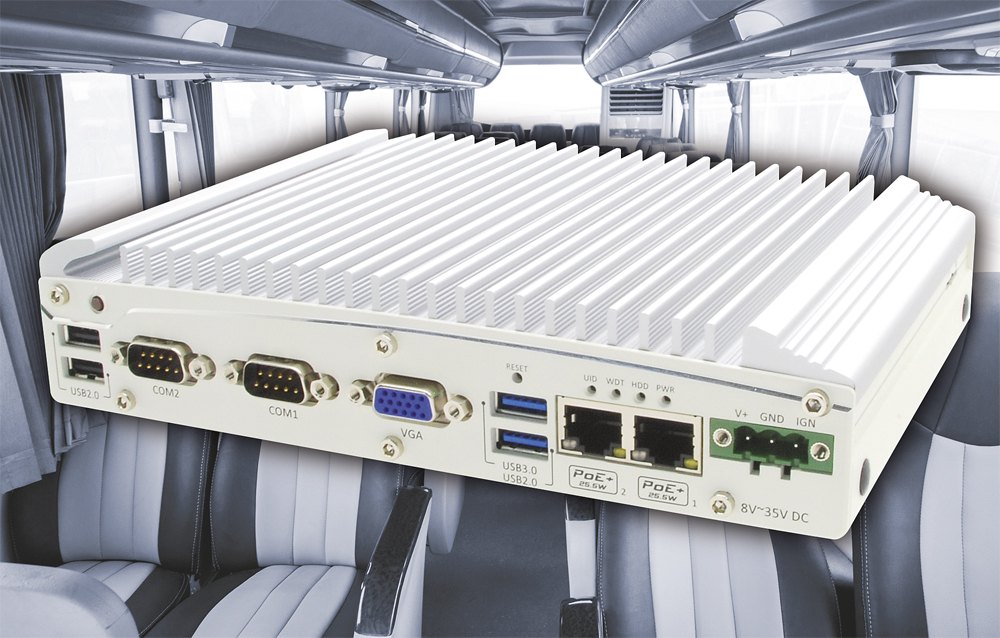 Nuvo-2510VTC: PC for vehicles with PoE, CAN bus and wireless