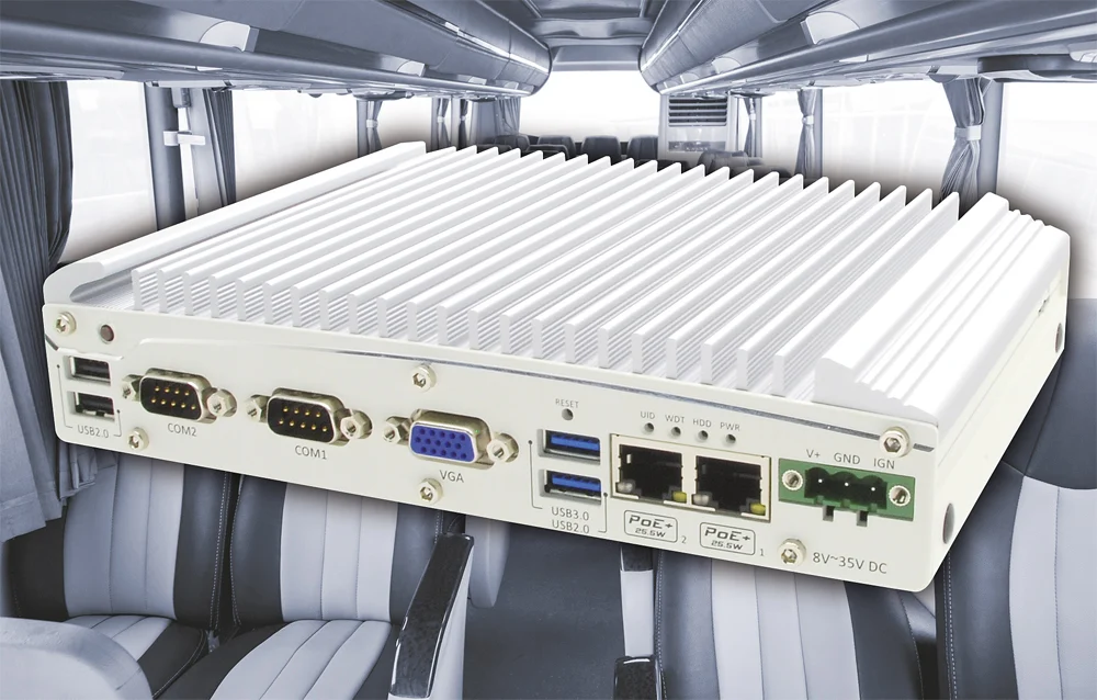 Nuvo-2510VTC: PC for vehicles with PoE, CAN bus and wireless